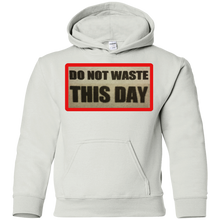 Youth Pullover Hoodie DO NOT WASTE THIS DAY on Retro Background