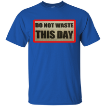 Mens' Short Sleeve Cotton T-Shirt DO NOT WASTE THIS DAY logo on Retro Background