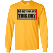 Mens' Long Sleeve T-Shirt DO NOT WASTE THIS DAY logo on Retro Background