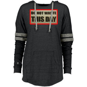 Ladies' Low Key Hoodie Pull Over DO NOT WASTE THIS DAY logo on Retro Background
