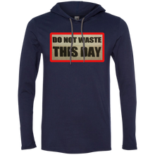 Mens' Hoodie T-Shirt DO NOT WASTE THIS DAY logo on Retro Background