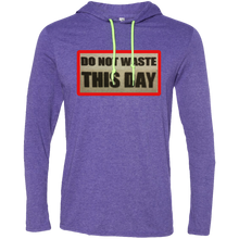 Mens' Hoodie T-Shirt DO NOT WASTE THIS DAY logo on Retro Background